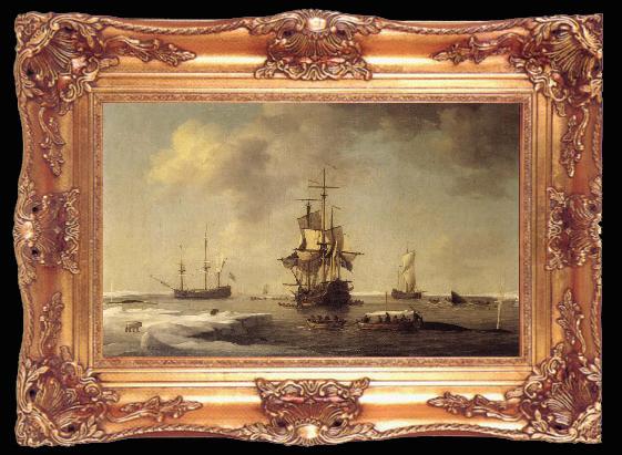 framed  unknow artist Greenland Fishery English Whalers in the Ice, Ta009